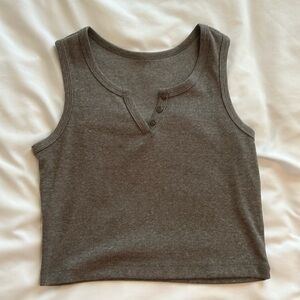 gray shein simple gray tank top. cotton